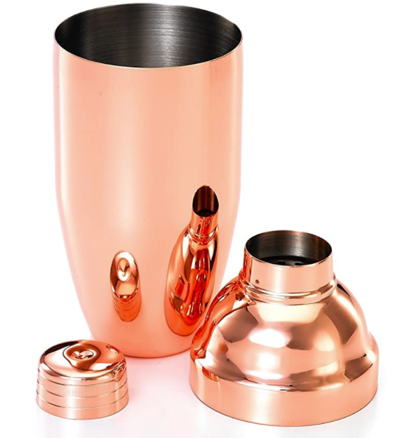 Barlfy Copper-Plated 3-Piece Japanese Cocktail Shaker