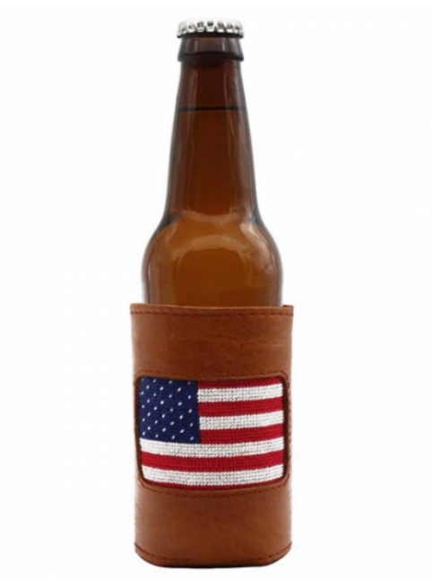 American Flag Needlepoint Bottle Cooler