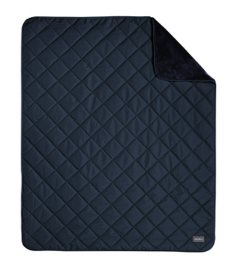 Eddie Bauer Quilted Insulated Fleece Blanket - River Blue Navy