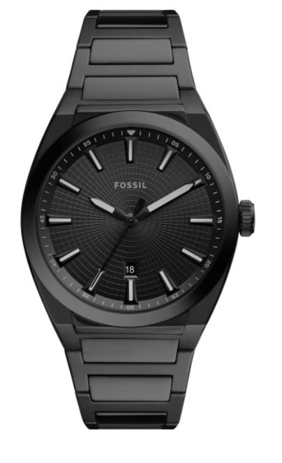 Fossil Everett Three-Hand Date Black Ceramic Watch