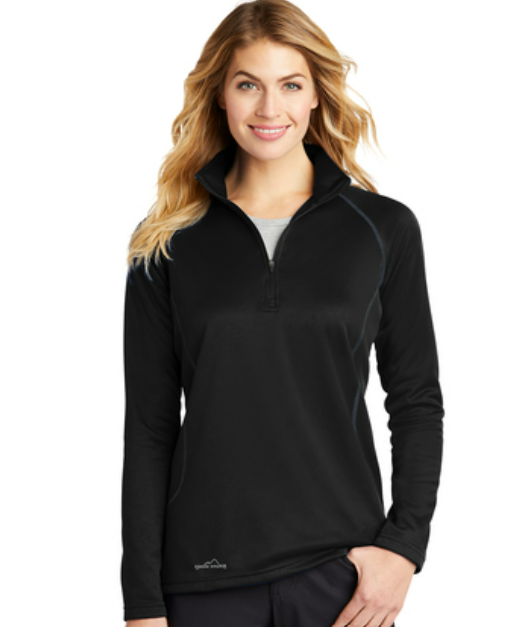 Eddie Bauer Ladies Smooth Fleece 1/2-Zip - Black / SM