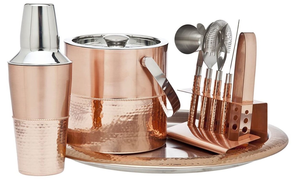 Godinger 9pc Barware Set - Copper