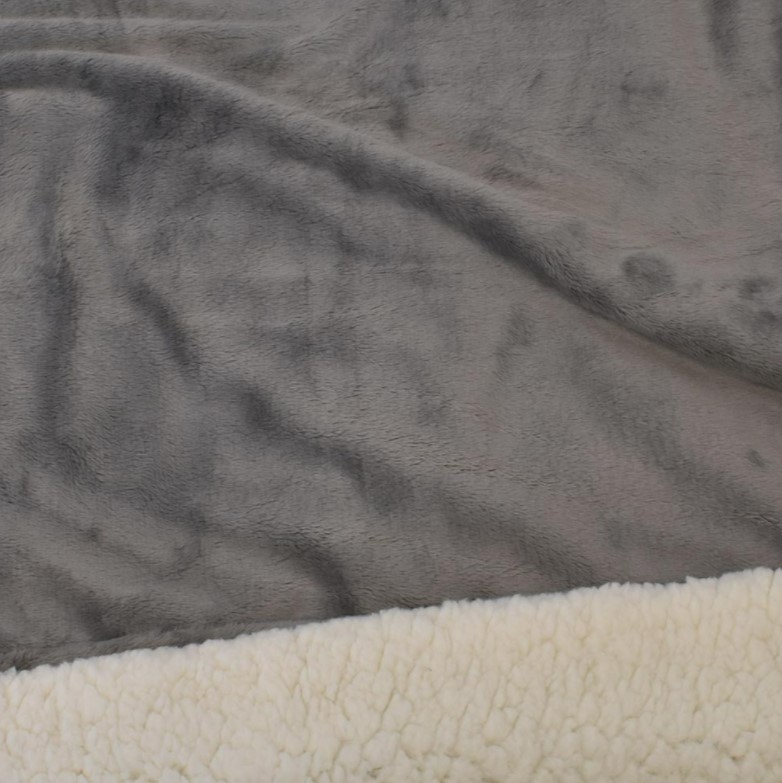 Northeast Fleece Sherpa Blanket - Cinder