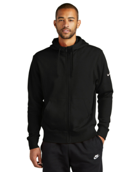 Mens Nike Club Fleece Sleeve Swoosh Full-Zip Hoodie / Black / XL