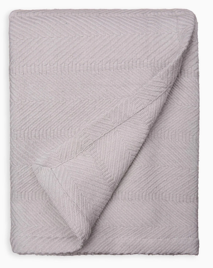 Cozy Homes Collection -  Ringspun Cotton Lightweight Throw Blanket, 60" X 50" - Ivory