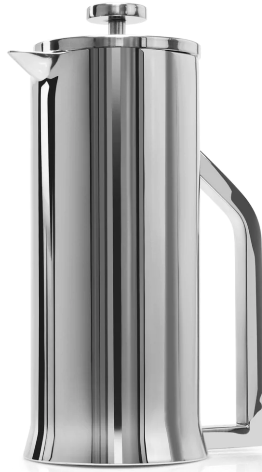 Lafeeca French Press Coffee Maker Double Wall Stainless Steel - Polished Stainless Steel