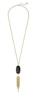 Kendra Scott Rayne Necklace - Gold/Black Opaque Glass