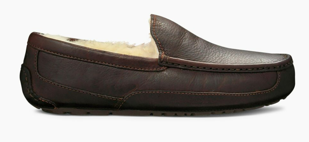 UGG Mens ASCOT LEATHER SLIPPER  China Tea Size 8