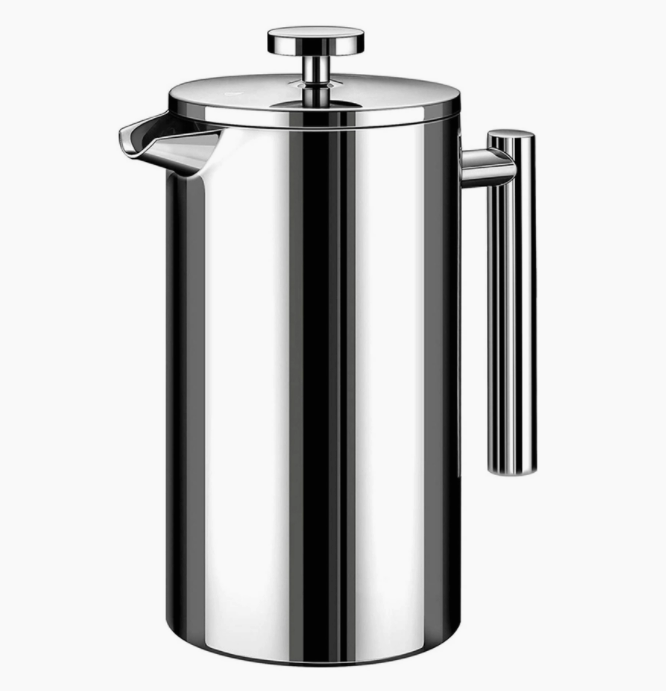 Minimal Stainless Steel Double Walled French Press 1000ML