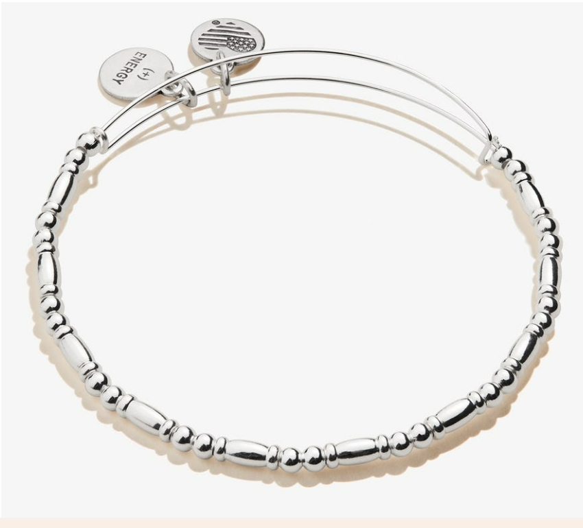 Alex and Ani Siena Metal Beaded Bangle Silver