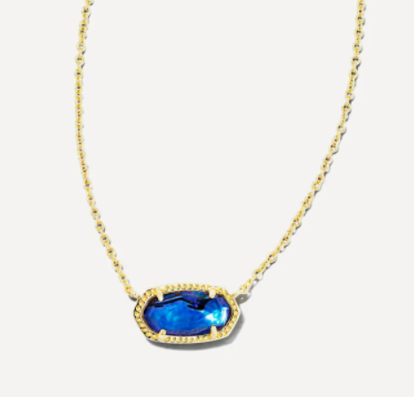 Kendra Scott Elisa Necklace-Navy Abalone