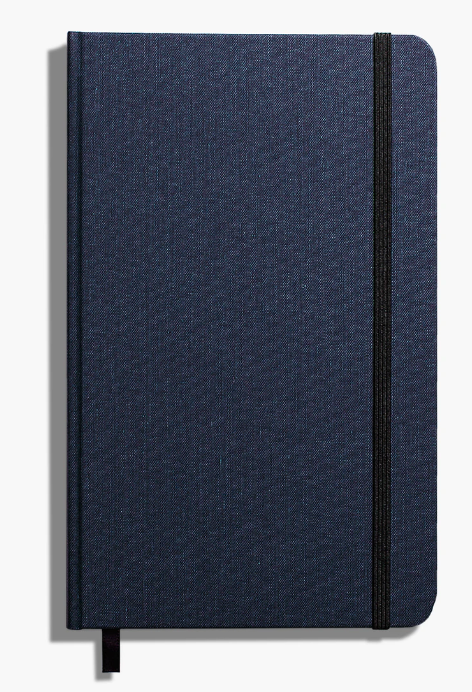 Shinola Large Hard Linen Journal - Navy