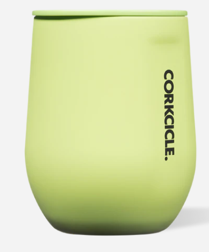 Corkcicle 12 oz Stemless- Neon Lights Citron