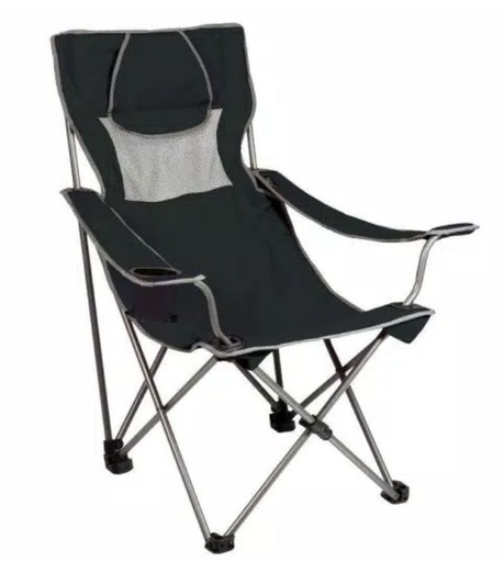 [806-00-175-000-0] Picnic Time Folding Campsite Camp Chair - Black/Grey