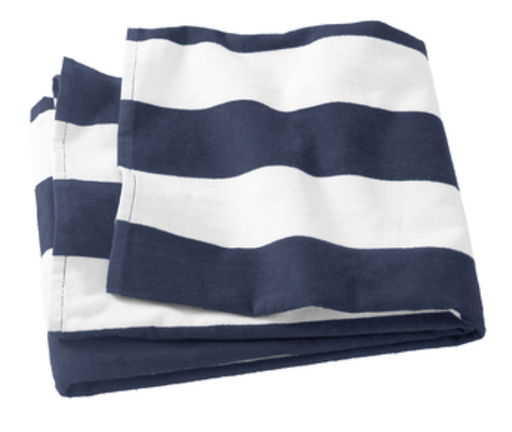 [PT43NVY] Port Authority Cabana Stripe Beach Towel - Navy