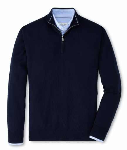 [ME0S01NVYLG] Peter Millar Autumn Crest Quarter-Zip / Navy / LG